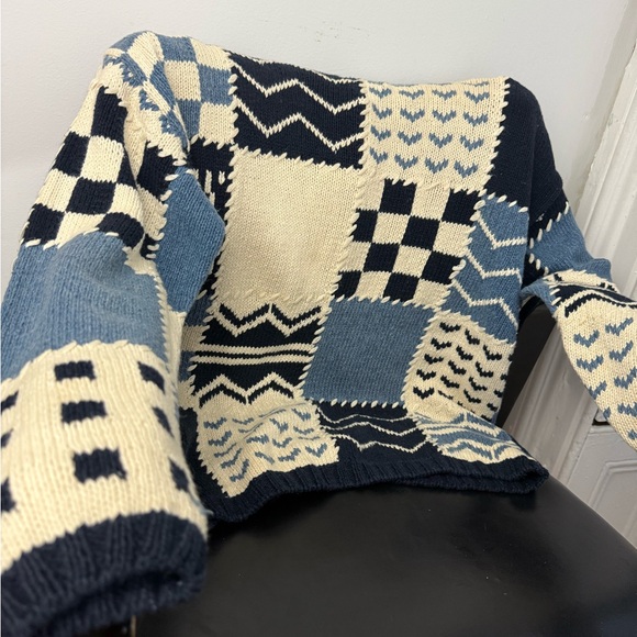 Marsh Landing Navy and Cream Knit Cardigan - Picture 11 of 13